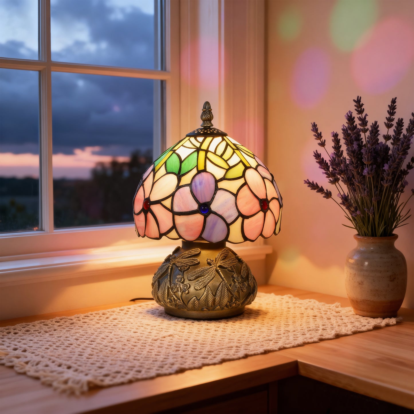 LightGlow Dragonfly Table Lamp - Pink