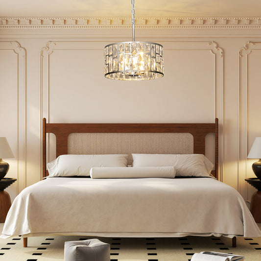 LightGlow Premium 72 Glass Crystallite Chandelier - Silver-Tone