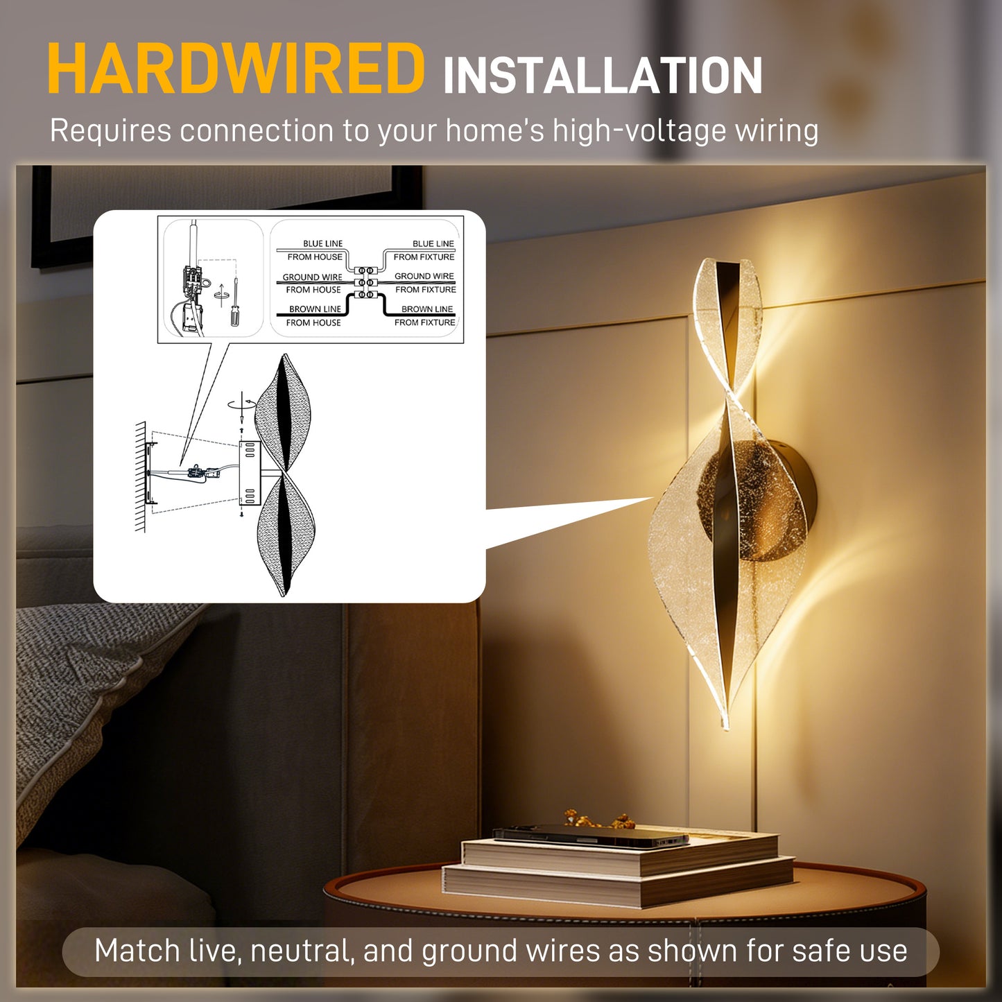 LightGlow Spiral Wall Lamp - Black