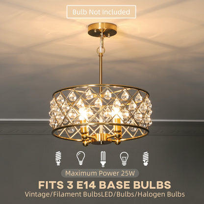 LightGlow Crystallite Four-Bulb Chandelier - Gold