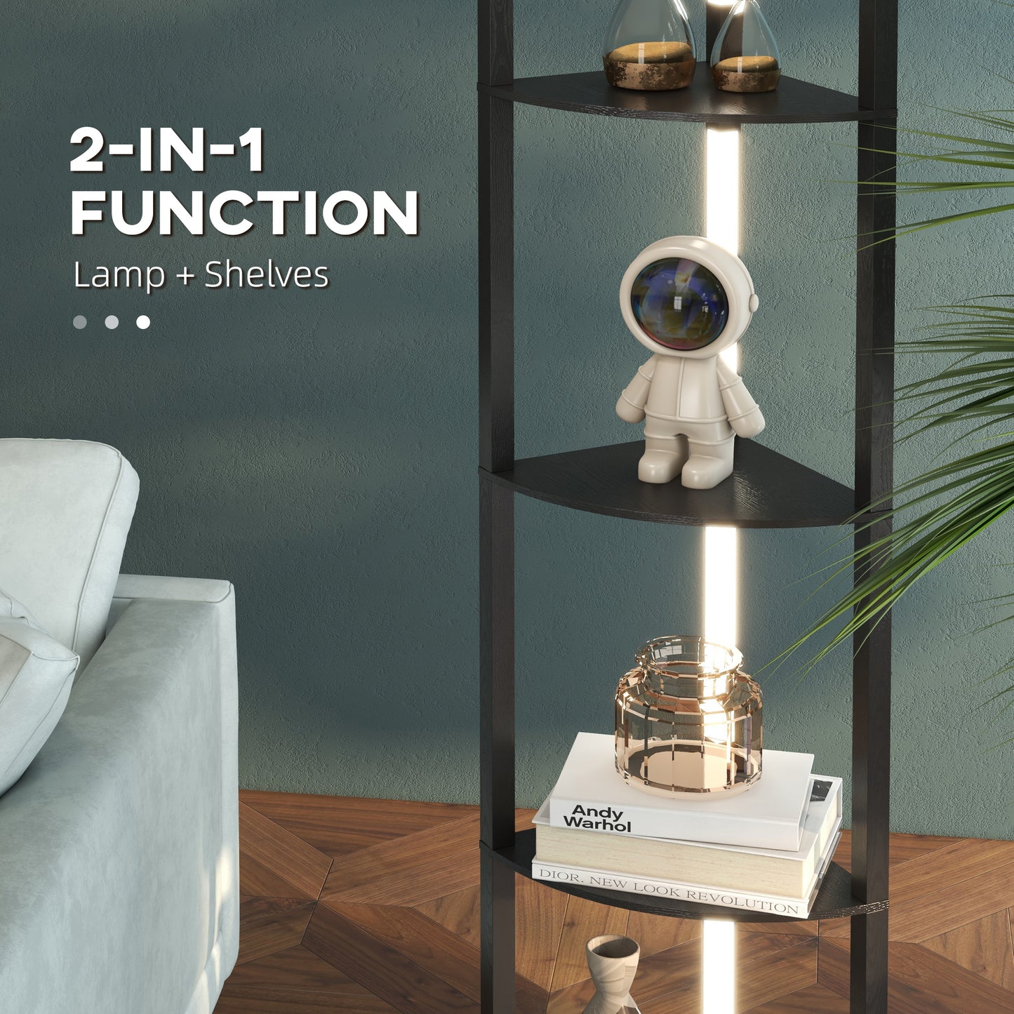LightGlow Corner Floor Lamp - Black