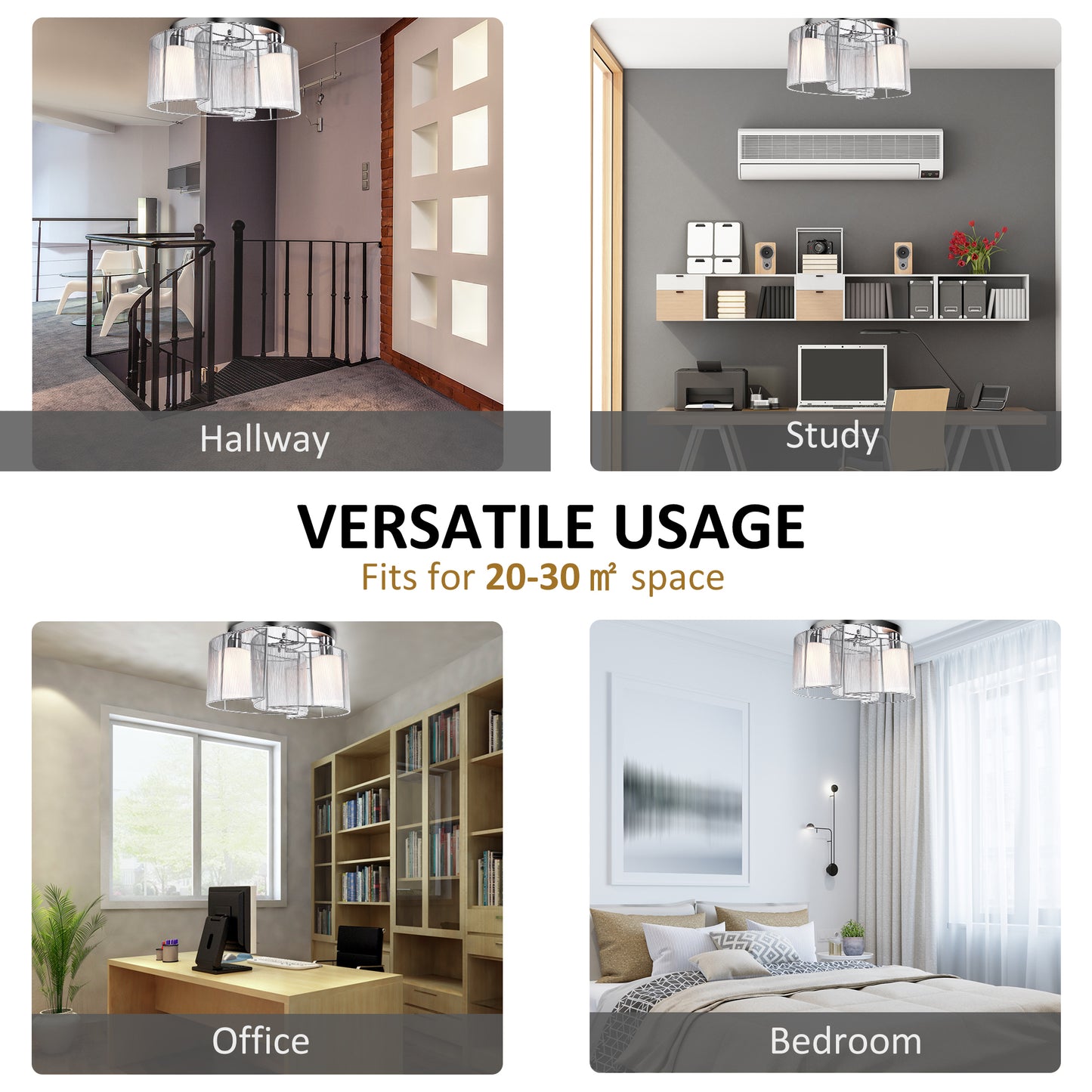 LightGlow Modern Chandelier - White Silver