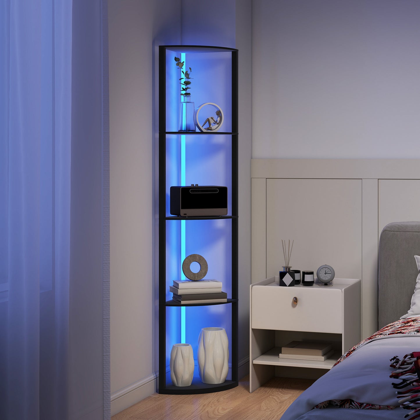 LightGlow RGB Shelf Floor Lamp - Black