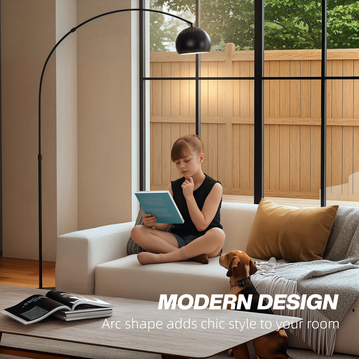LightGlow Arc Floor Lamp - Black