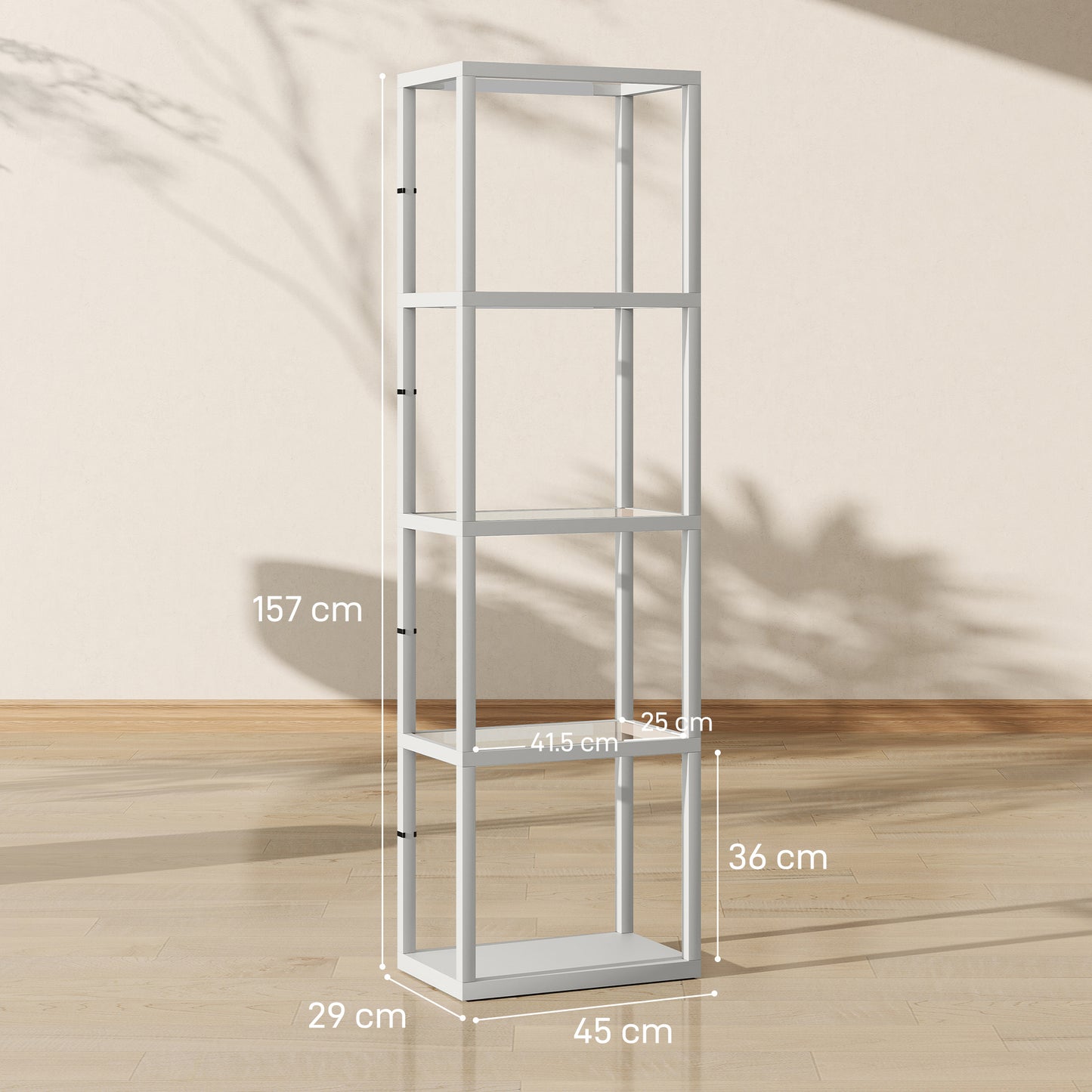 LightGlow Four-Shelf Floor Lamp - Grey