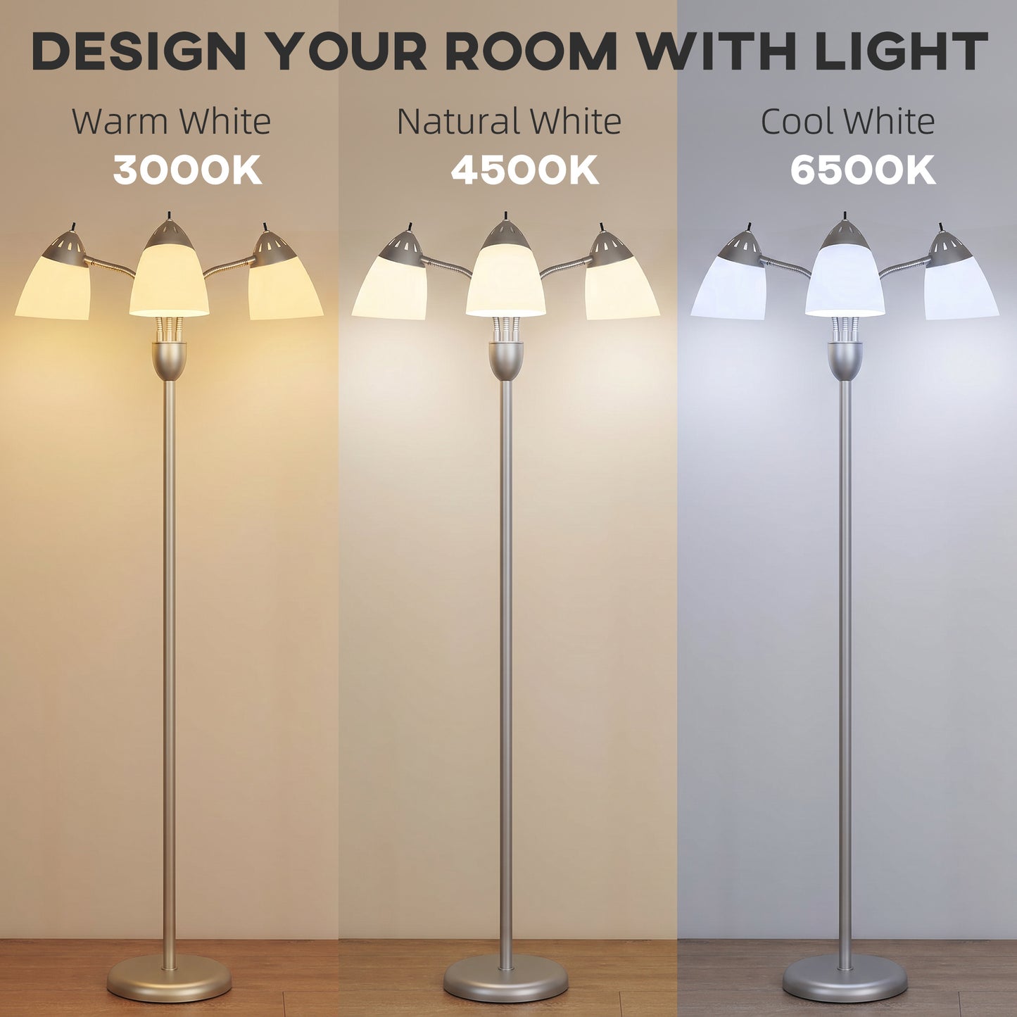 LightGlow Arc Floor Lamp - Silver