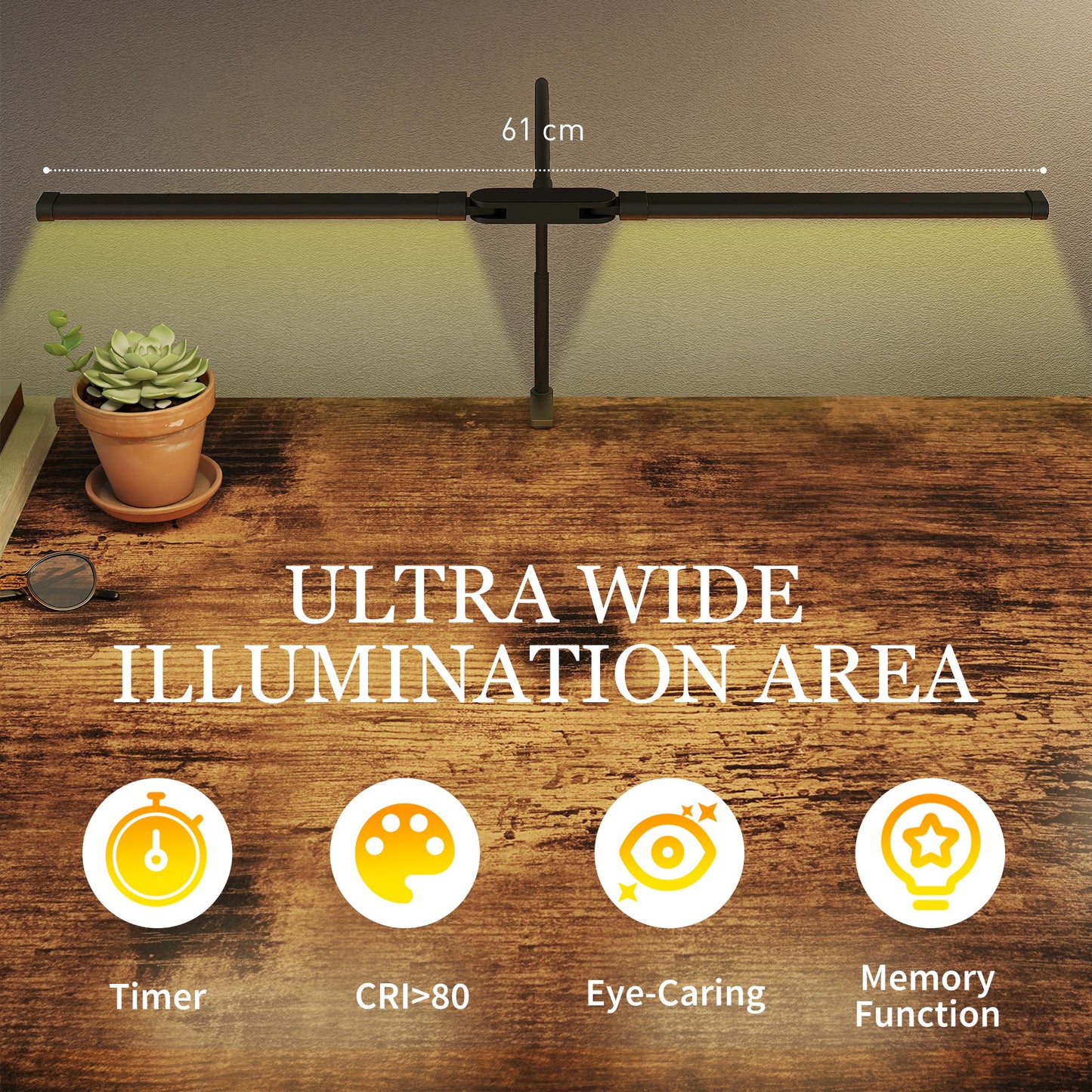 LightGlow Double-Head Desk Lamp - Black