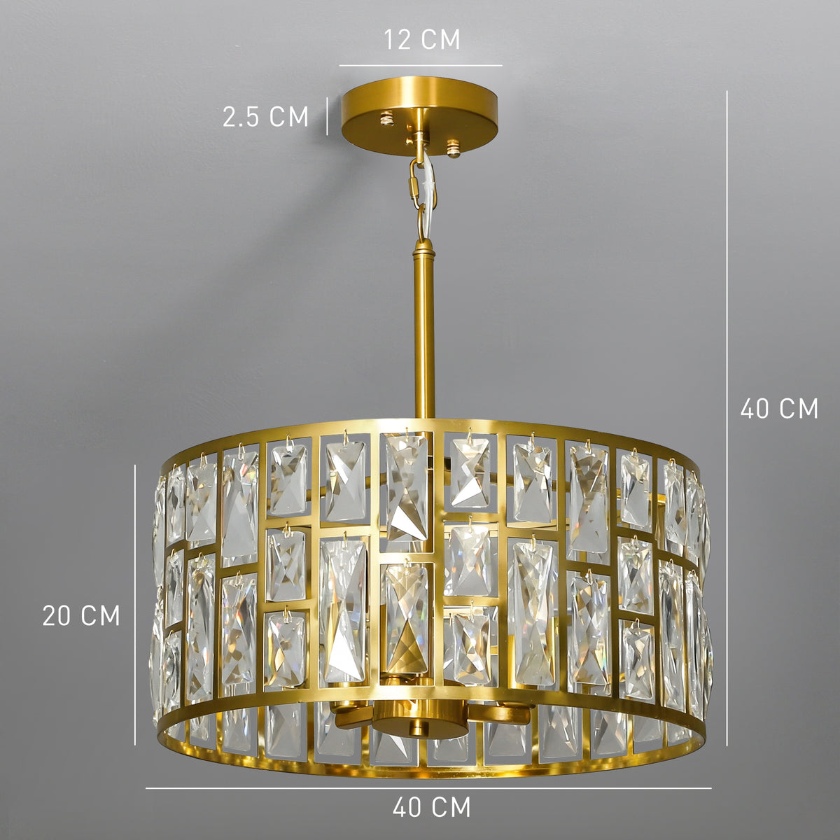 LightGlow Crystallite Chandelier - Gold
