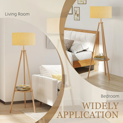 LightGlow Tripod Floor Lamp - Natural Wood