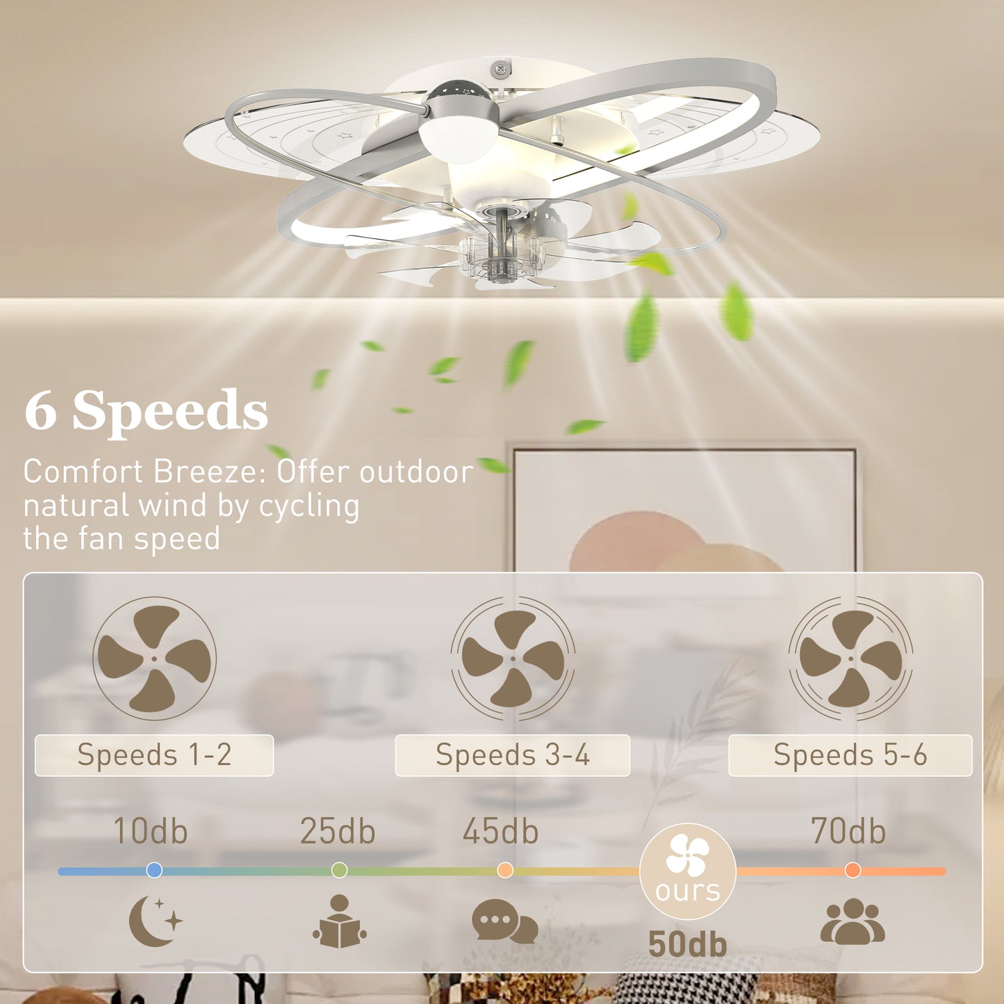 LightGlow Ceiling Fan Light - Silver