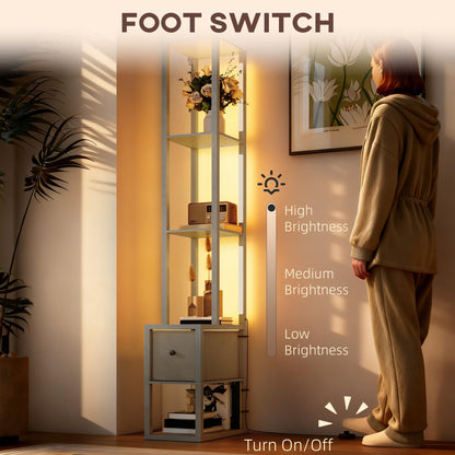 LightGlow Shelf Floor Lamp - Grey