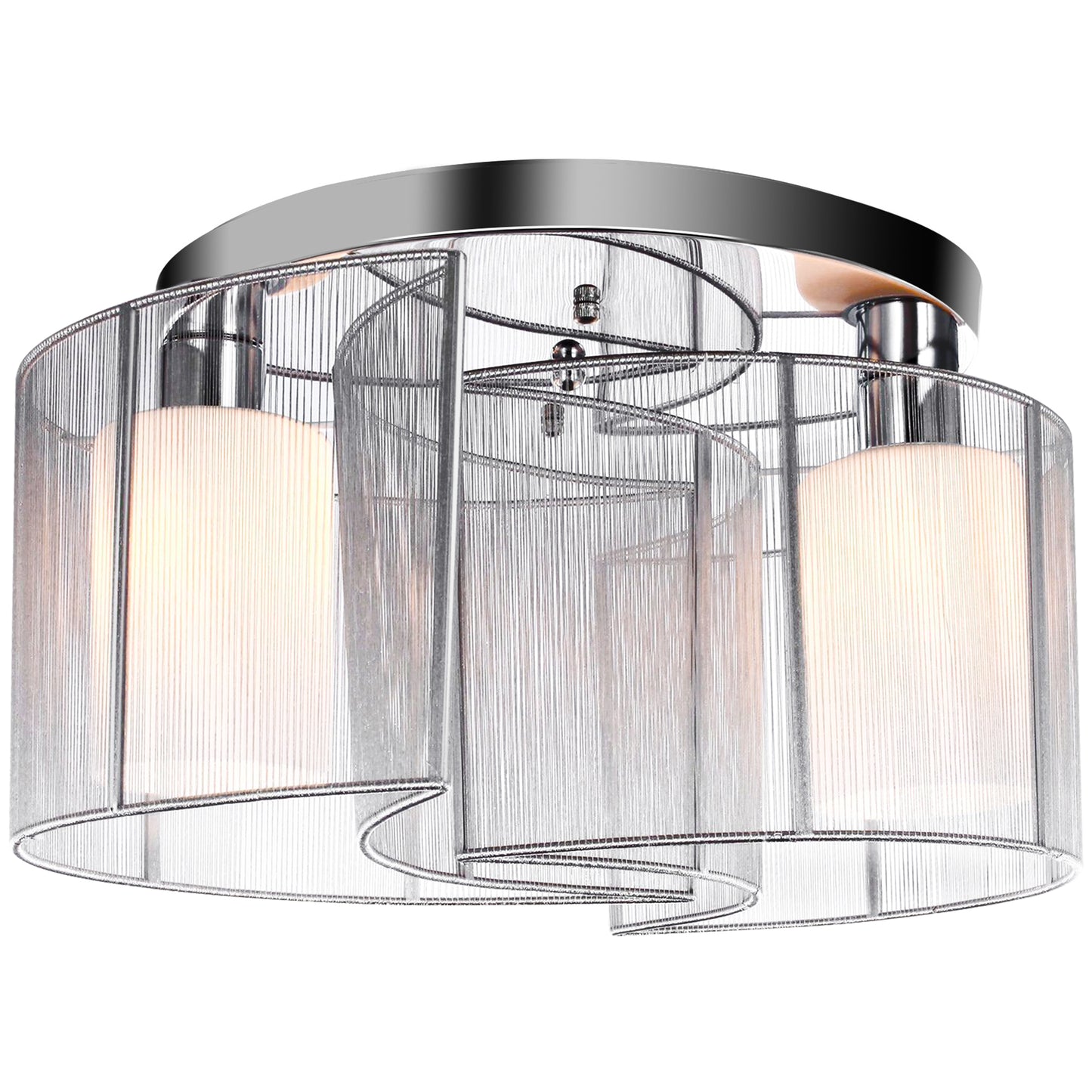 LightGlow Modern Chandelier - White Silver