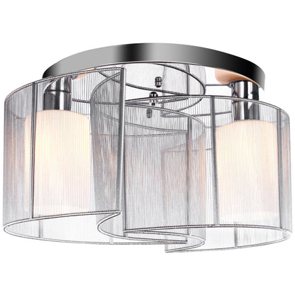 LightGlow Modern Chandelier - White Silver