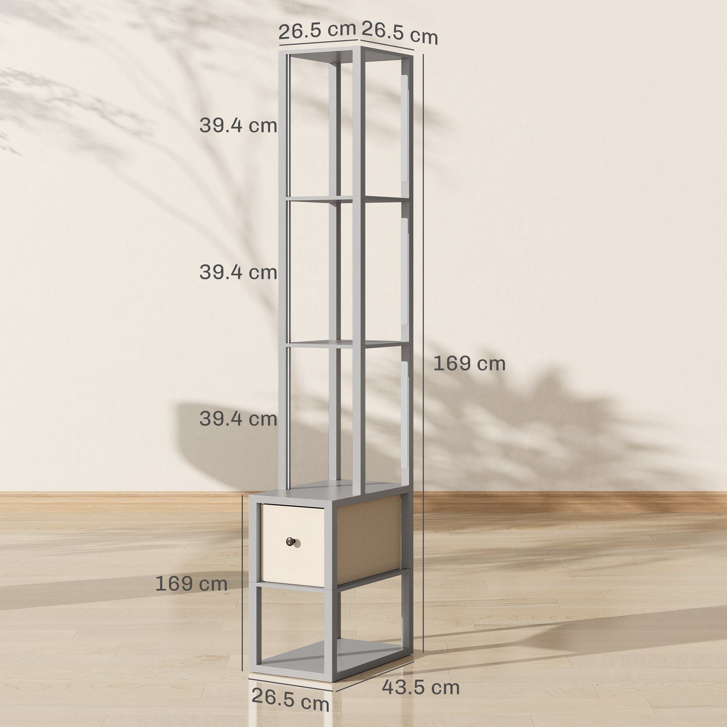LightGlow Shelf Floor Lamp - Grey