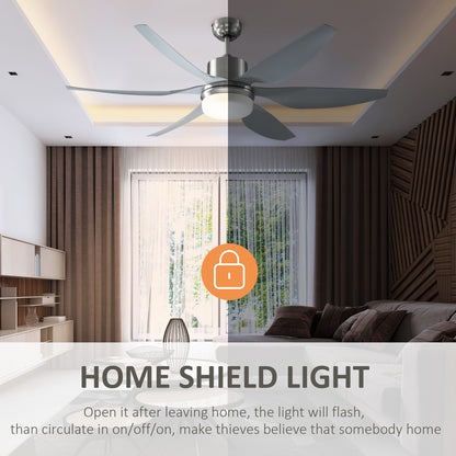 LightGlow Reversible Ceiling Fan - Silver
