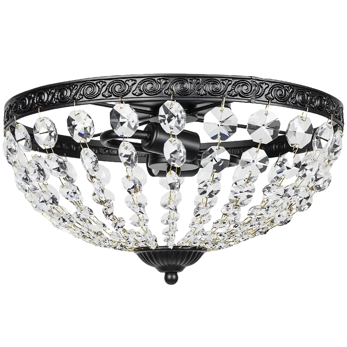 LightGlow Crystal Chandelier - Black
