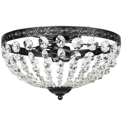 LightGlow Crystal Chandelier - Black