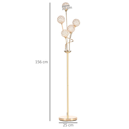 LightGlow Crystal Floor Lamp - Gold