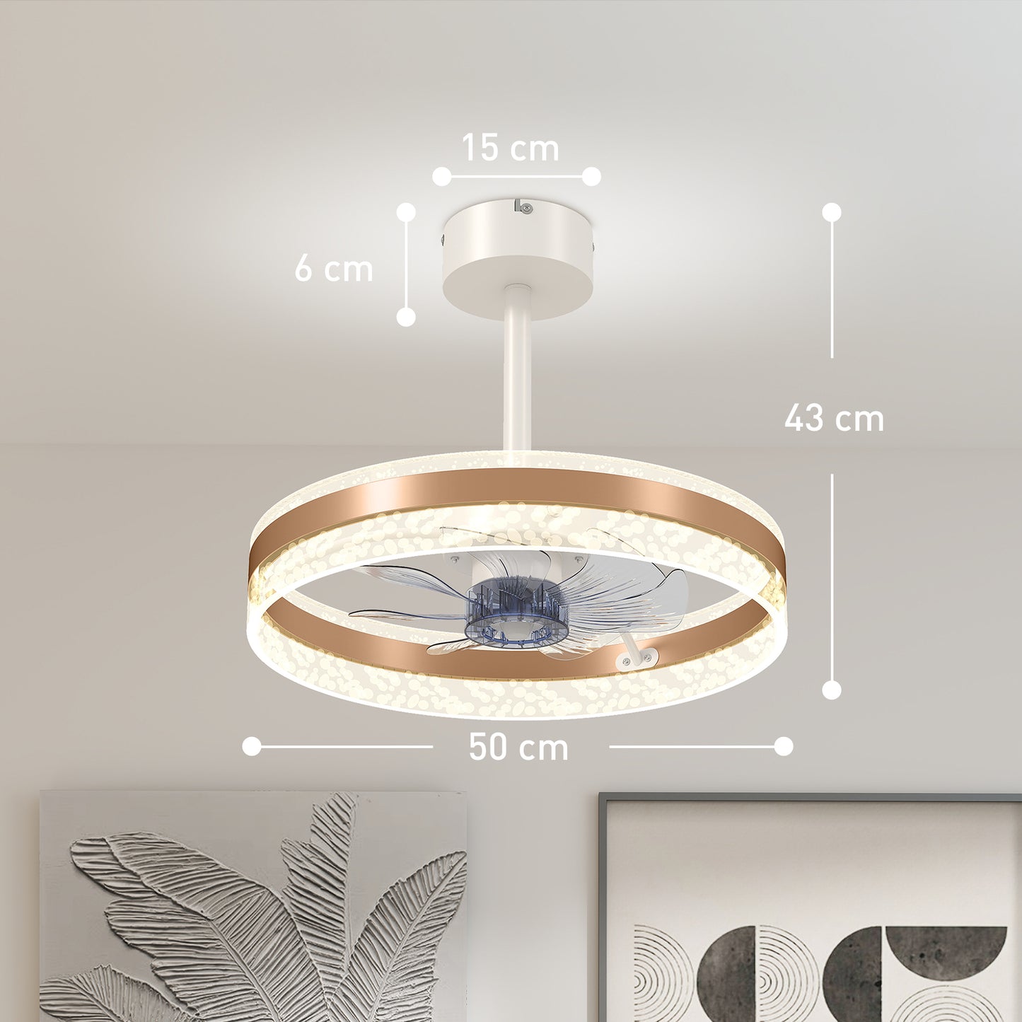 LightGlow LED Ceiling Fan - Gold