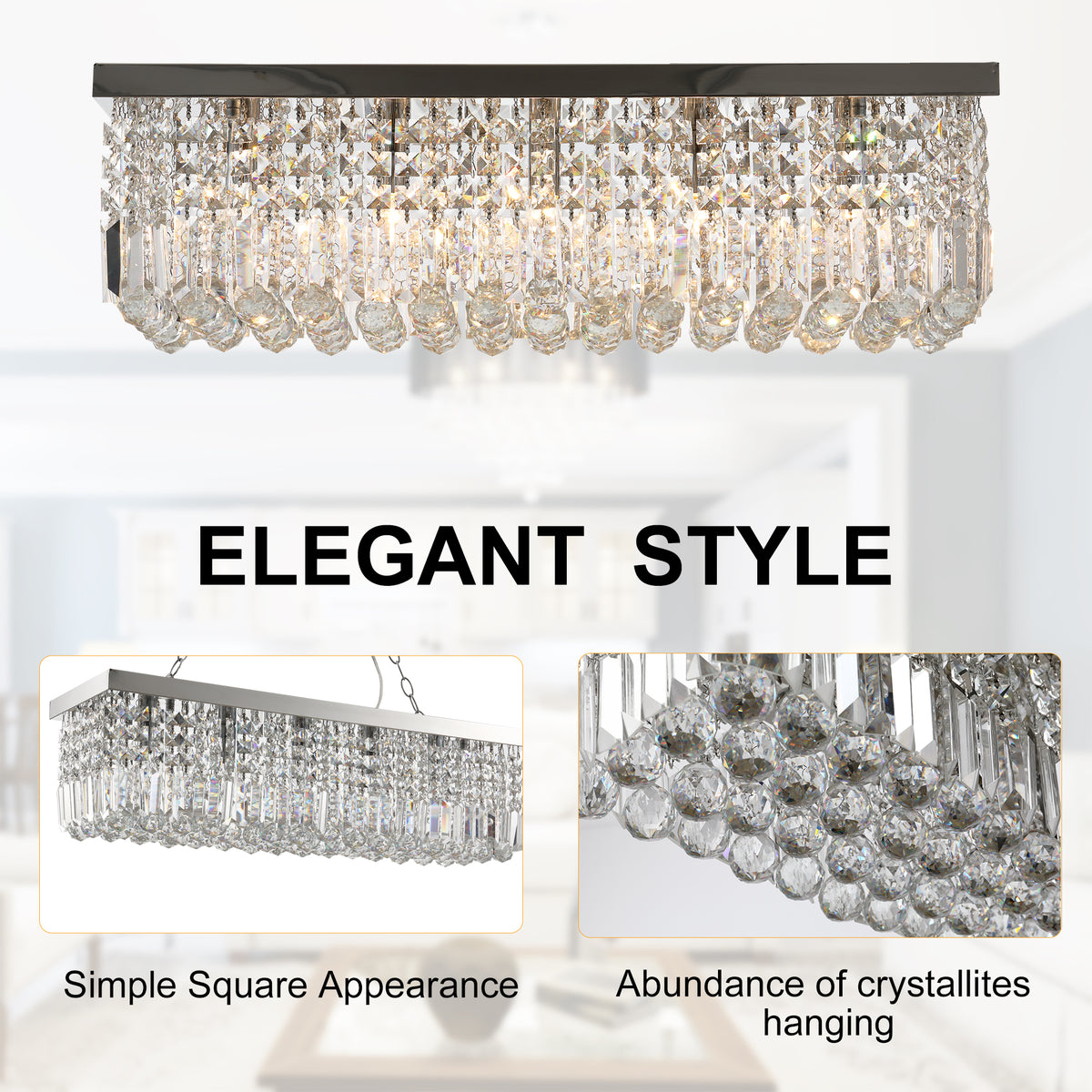 LightGlow Crystal Ceiling Chandelier - Silver